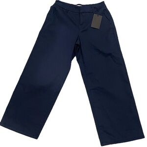 New Montgomery post high rise wide leg cropped pants size 4 navy